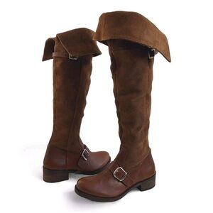 Matisse "Lola" Suede & Smooth Leather Over-the-Knee Boots Womens 7.5M Equestrian